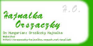 hajnalka orszaczky business card