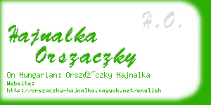 hajnalka orszaczky business card